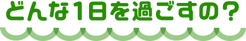 どんな1日を過ごすの？